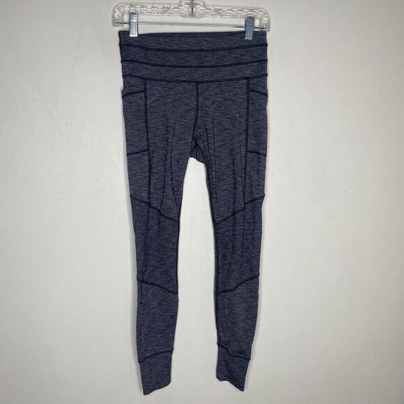 Athleta Heathered Grey Fitted Pocket Leggings Athletic Size Small - Picture 1 of 11